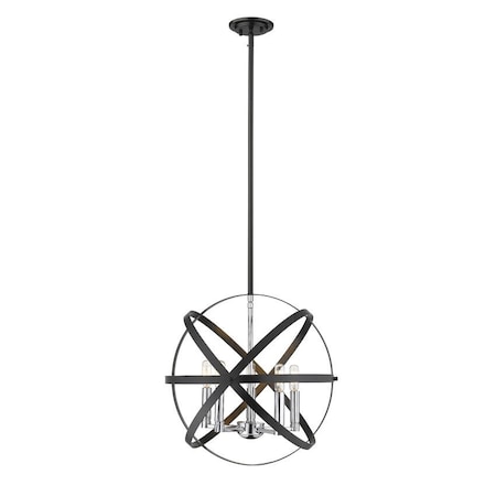 Z-Lite Cavallo 5 Light Pendant, Hammered Black 463-18HBK-CH